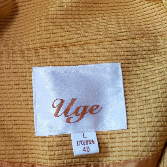 Uge Womens Textured Zip-Up Jacket With Pockets Yellow mustard Large - Picture 3 of 16